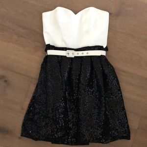 Cute black sequin sweetheart cocktail length dress